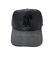 Black on Black LA Trucker Hat