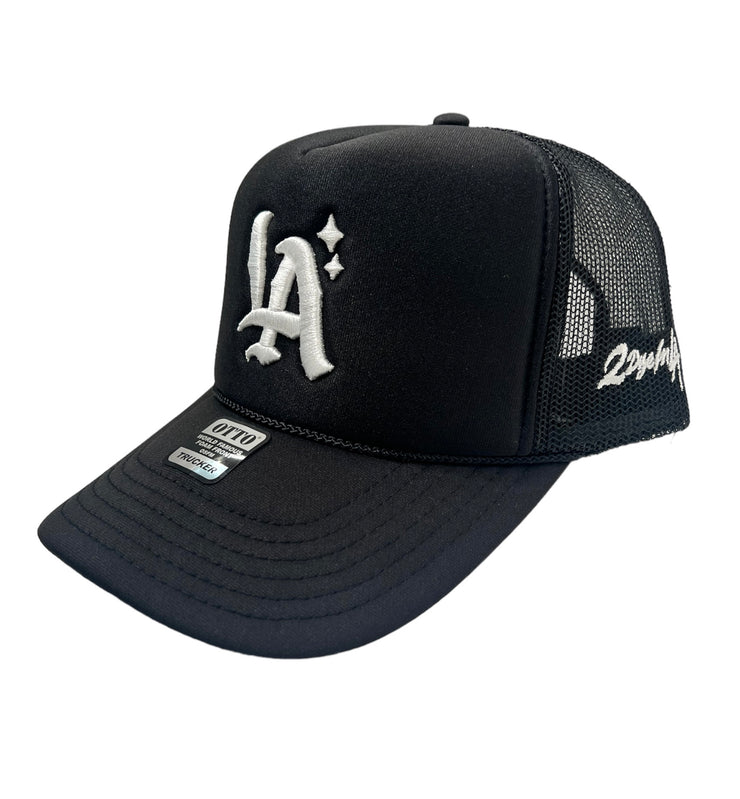 Black LA Trucker Hat